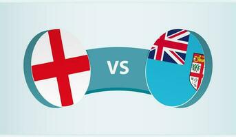 Inglaterra versus fiyi, equipo Deportes competencia concepto. vector