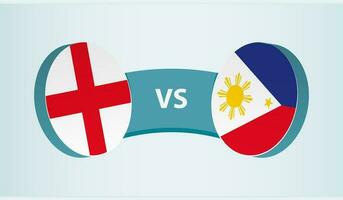Inglaterra versus filipinas, equipo Deportes competencia concepto. vector