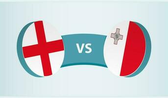 Inglaterra versus Malta, equipo Deportes competencia concepto. vector