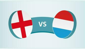Inglaterra versus luxemburgo, equipo Deportes competencia concepto. vector