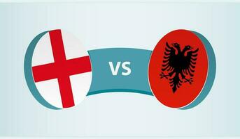 Inglaterra versus albania, equipo Deportes competencia concepto. vector