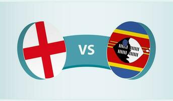 Inglaterra versus suazilandia, equipo Deportes competencia concepto. vector
