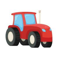 Concept agriculture tractor harvest crop grain icon, modern farm agrimotor technique cartoon vector illustration, isolated on white.