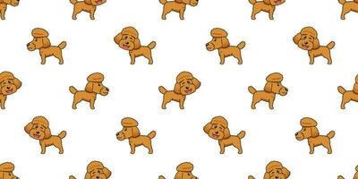 Vector cartoon cute poodle dog seamless pattern background