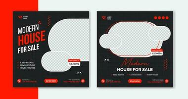 Real Estate Social Media Post Layout template design vector