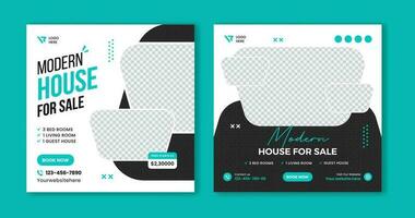 Real Estate Social Media Post Layout template design vector