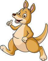 cute kangaroo cartoon on white background vector