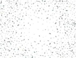 Magic silver Rectangular glitter confetti background. White festive texture. vector
