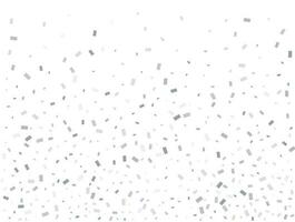 Magic silver Rectangular glitter confetti background. White festive texture. vector