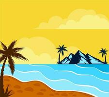 mountain of the sea summer paradise background vector
