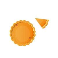 Pumpkin pie in cartoon style. on white background. vector