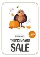 Thanksgiving sale flyer on white background vector