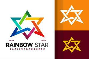 arco iris estrella vistoso logo diseño vector símbolo icono ilustración