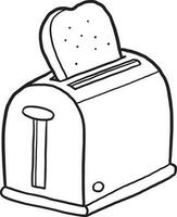 toaster cartoon doodle kawaii anime coloring page cute illustration drawing clip art character chibi manga comic vector