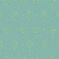 Seamless pattern with esoteric mystical eyes. Blue colour background. vector