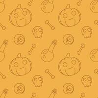 Halloween seamless pattern. Doodle art vector