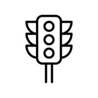 Traffic signal, traffic light icon in line style design isolated on white background. Editable stroke. vector