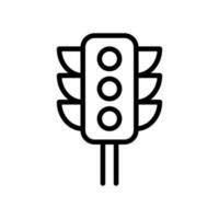 Traffic signal, traffic light icon in line style design isolated on white background. Editable stroke. vector