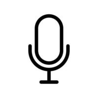 Mic, microphone button icon in line style design isolated on white background. Editable stroke. vector