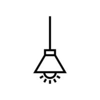 Hanging lamp, ceiling light bulb icon in line style design isolated on white background. Editable stroke. vector
