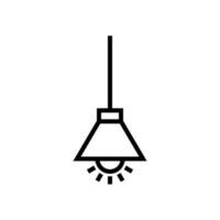 Hanging lamp, ceiling light bulb icon in line style design isolated on white background. Editable stroke. vector