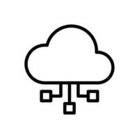 Cloud computing icon in line style design isolated on white background. Editable stroke. vector