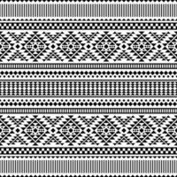 Abstract ethnic geometric background design for textile. Seamless pattern of Aztec tribal. Black and white colors. vector
