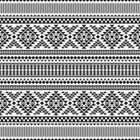 Abstract ethnic geometric background design for textile. Seamless pattern of Aztec tribal. Black and white colors. vector