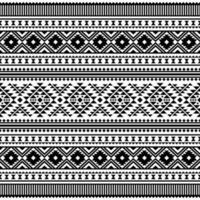 Aztec geometric seamless ethnic pattern. Tribal traditional ornament motif design for textile. Black and white colors. vector
