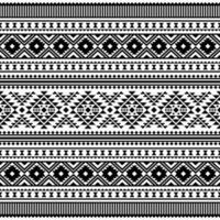 Aztec geometric seamless ethnic pattern. Tribal traditional ornament motif design for textile. Black and white colors. vector