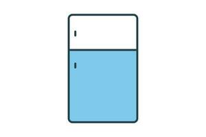 Refrigerator icon. icon related to electronic, Household appliances. Flat line icon style design. Simple vector design editable