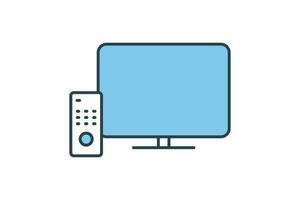 Television icon. icon related to electronic, household appliances. Flat line icon style design. Simple vector design editable