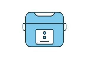 Rice cooker icon. icon related to electronic, household appliances. Flat line icon style design. Simple vector design editable