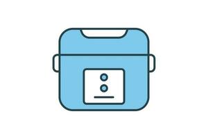 Rice cooker icon. icon related to electronic, household appliances. Flat line icon style design. Simple vector design editable