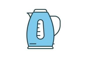 Electric kettle icon. icon related to electronic, household appliances. Flat line icon style design. Simple vector design editable