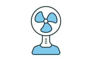 Table cooling fan icon. icon related to electronic, Household appliances. Flat line icon style design. Simple vector design editable