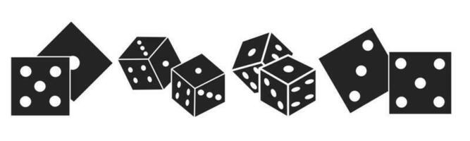 Set of illustrations about dice icon. Stock vector. vector