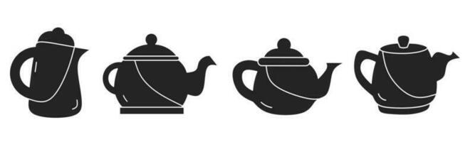 Set of illustrations about teapot icon. Stock vector. vector