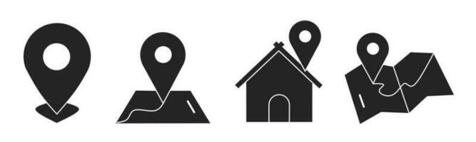 Set of illustrations about location icon. Stock vector. vector