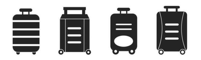 Set of illustrations about suitcase icon. Stock vector. vector