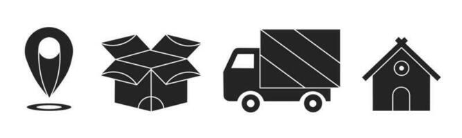 Set of illustrations about delivery icon. Stock vector. vector