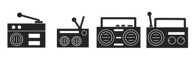 conjunto de ilustraciones acerca de radio icono. valores vector. vector