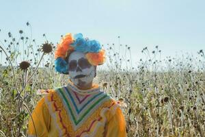 On the Day of the Dead, people in nature photo