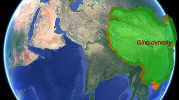 Great Qing dynasty boundaries on 3D map video