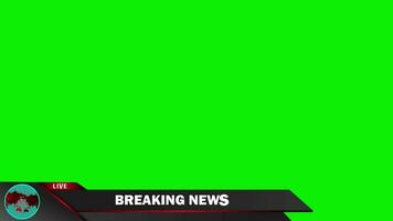 Breaking news lower third on planet earth animation 4k green screen video