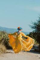 On the Day of the Dead, people in nature photo