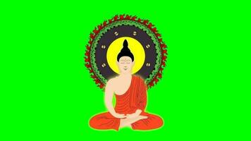 Budda meditando, monaco meditando, buddista monaco dando un' sensazione di connessione con il universo, buddista meditazione, indiano tibetano monaco lama, monaco cantilenando mantra video