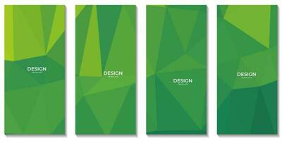 set of brochures, abstract modern triangular yellow green bio background vector