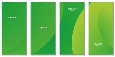 set of green brochures. abstract green gradient organic background vector