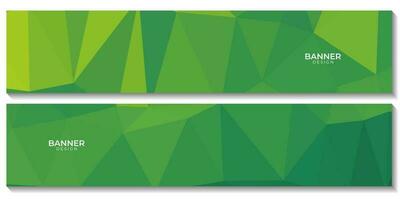 set of banners, abstract modern triangular yellow green bio background vector